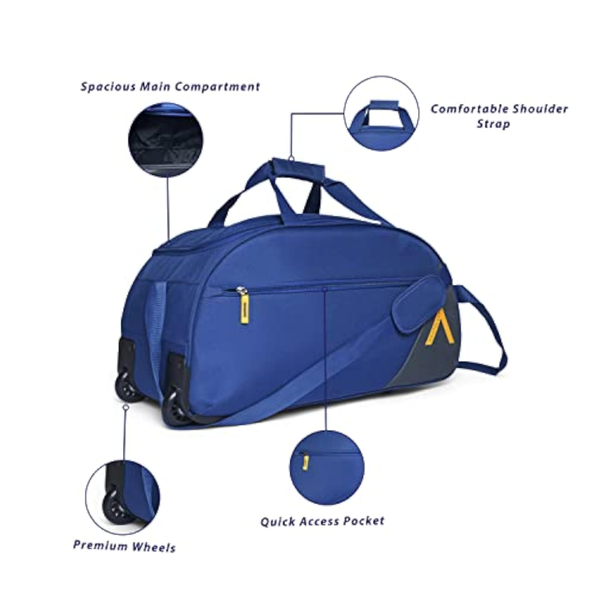 Spark 62Cm Polyester Medium Blue Duffle Bag
